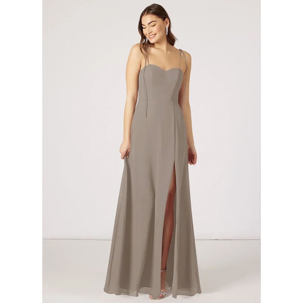 Azazie Taupe Rosy Gown